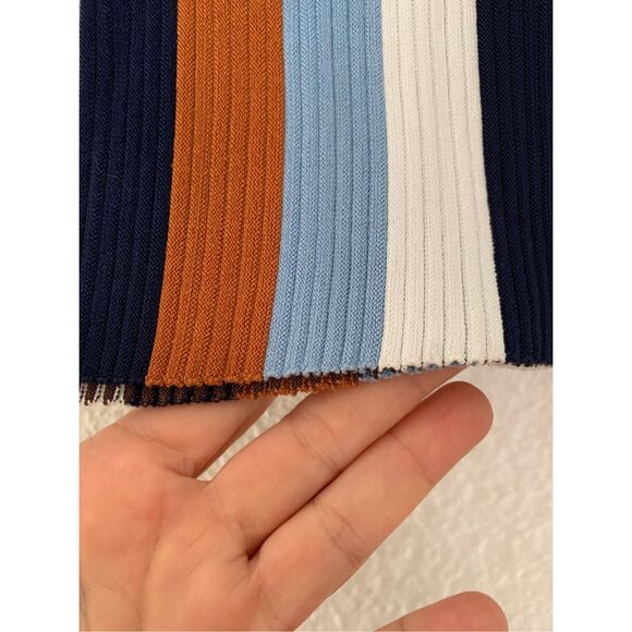 PH5 Striped Ribbed Knit Mini Skirt Brown Multicolor Size 5/US 2 - Picture 8 of 12